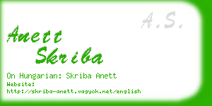 anett skriba business card